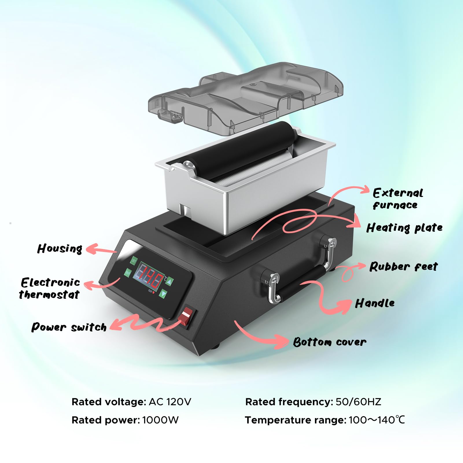 XCMAN Detachable Ski & Snowboard Waxing Machine - Professional Wax Applicator for Smooth Glide on Snow - Perfect for Winter Sports & Mountain Adventures
