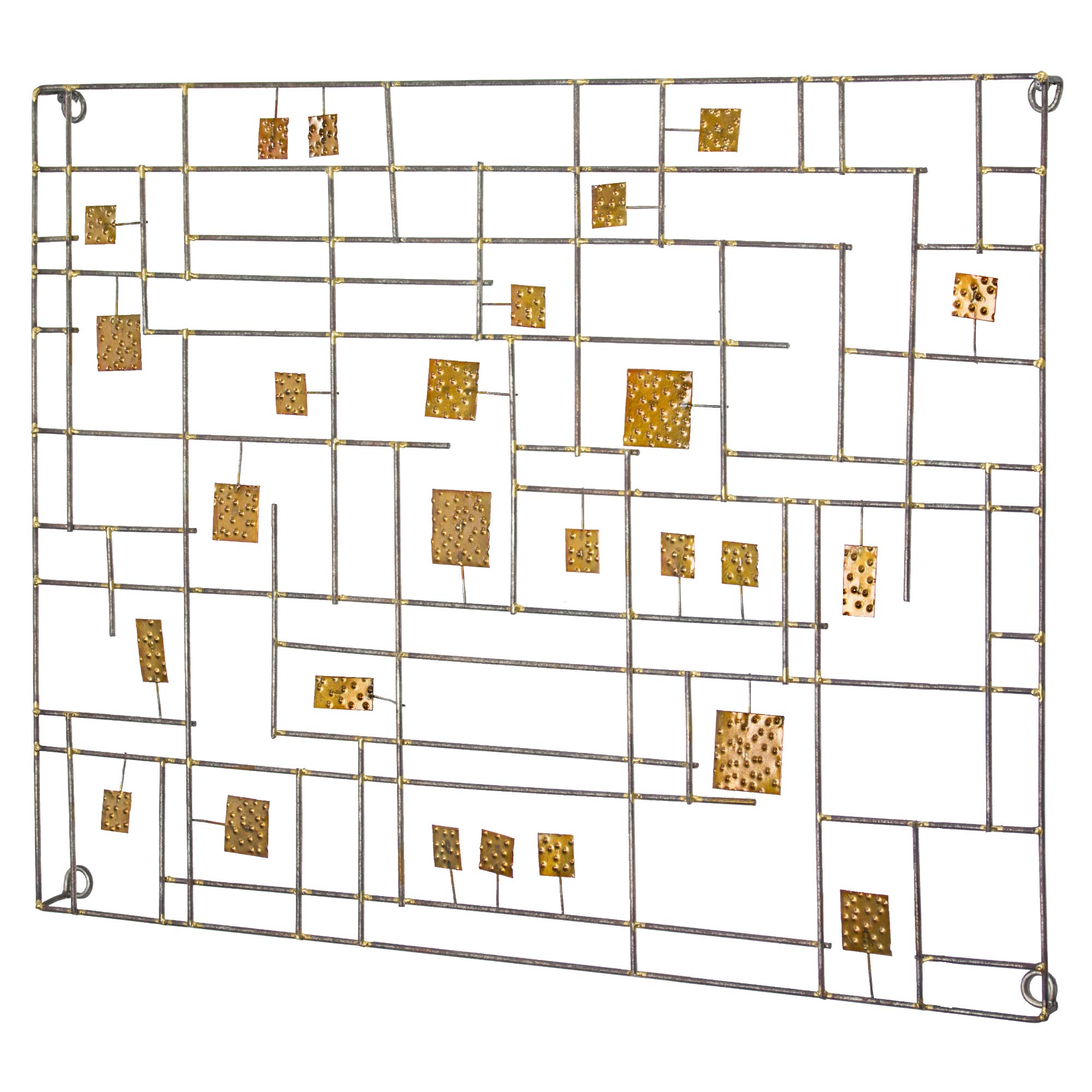B.J. Keith Abstract Metal Wall Art Decor - Modern Home & Office Wall Hanging - 28x21 Inches - Handcrafted Geometric Wall Sculpture for Living Room, Bedroom, Dining Room Decor