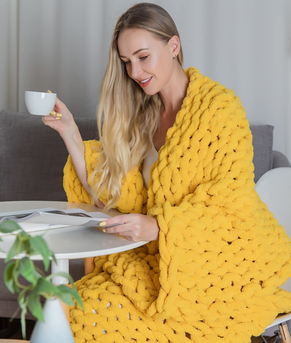 Premium Chunky Knit Luxury Throw Blanket - Extra Large 59