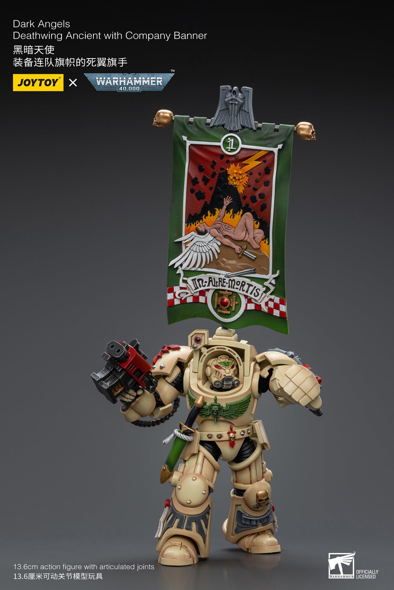 JOYTOY 1/18 Scale Warhammer 40K Dark Angels Deathwing Action Figure - Collectible Miniature for Tabletop Gaming & Display