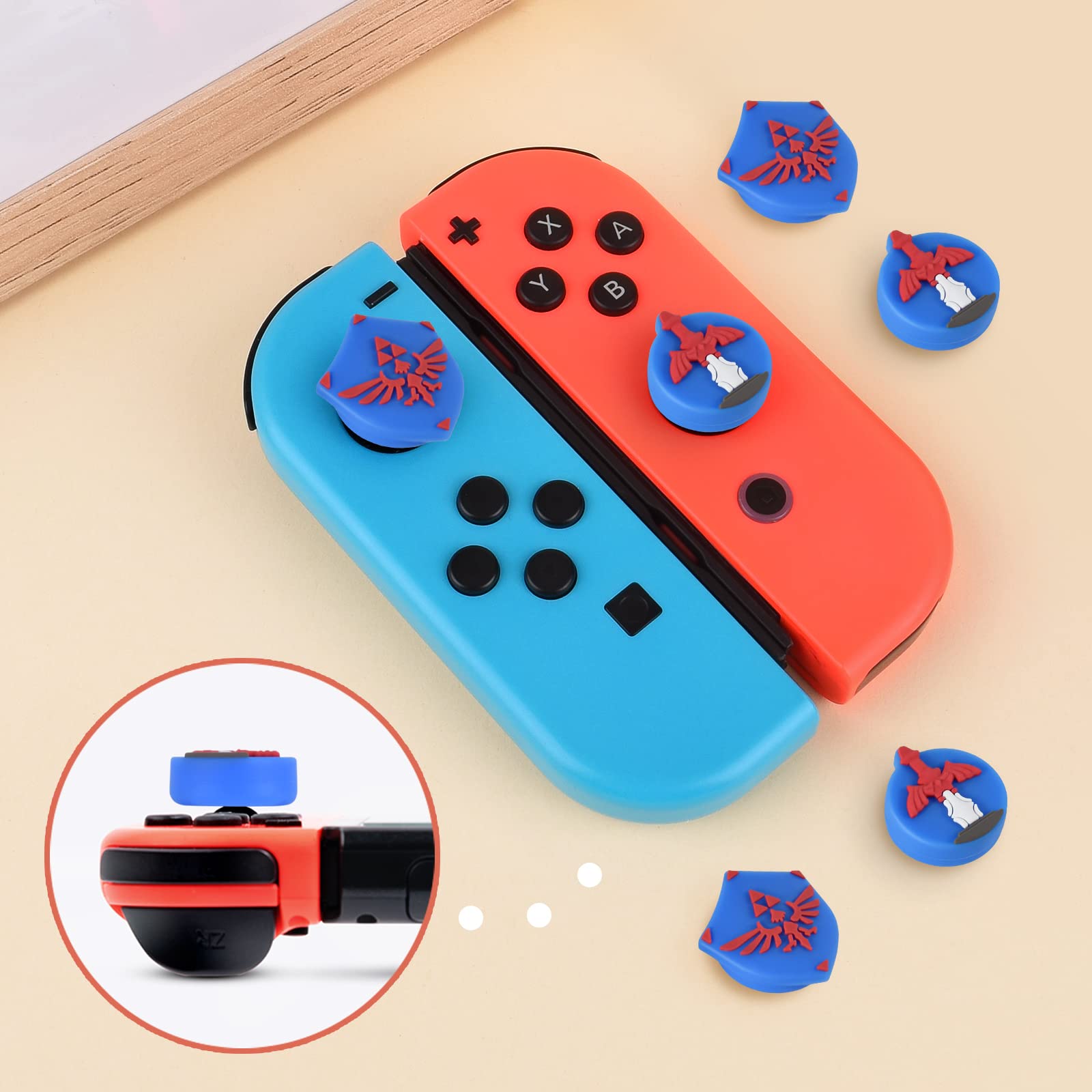 DLseego Thumb Grip Cover for Nintendo Switch/Switch Lite/OLED - Anti-Slip Silicone Joystick Cap Compatible with Joy-Con Controllers (Blue) | Ergonomic Design for Enhanced Gaming Comfort & Precision