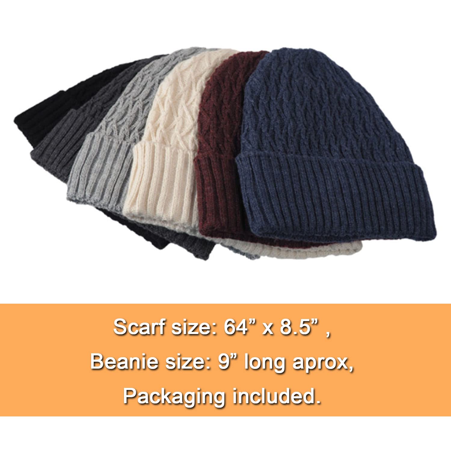 Thermal Winter Beanie & Scarf Set for Women & Men - Soft Elastic Knit Hat with Matching Scarf - Perfect for Skiing, Snowboarding & Cold Weather Activities