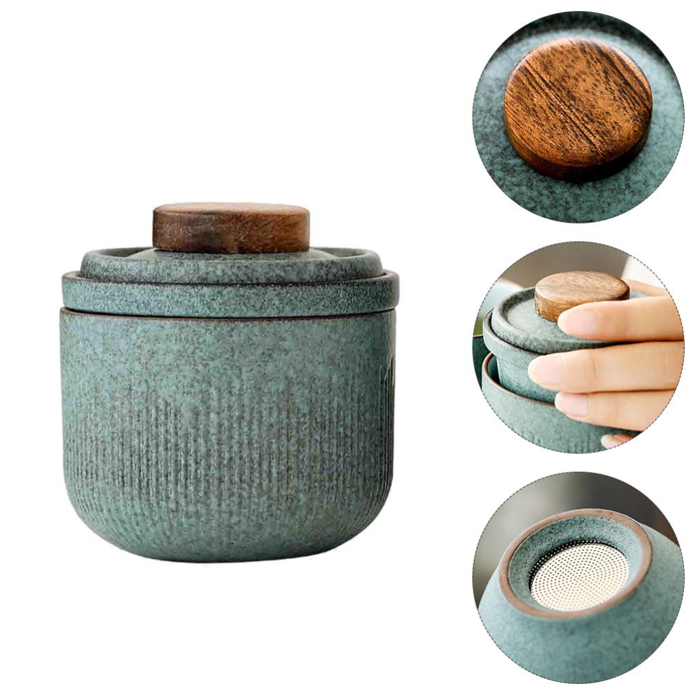 Portable Ceramic Travel Tea Set - Compact Tea Cup & Teapot Kit for On-the-Go Brewing | Perfect for Camping, Office, and Travel Use