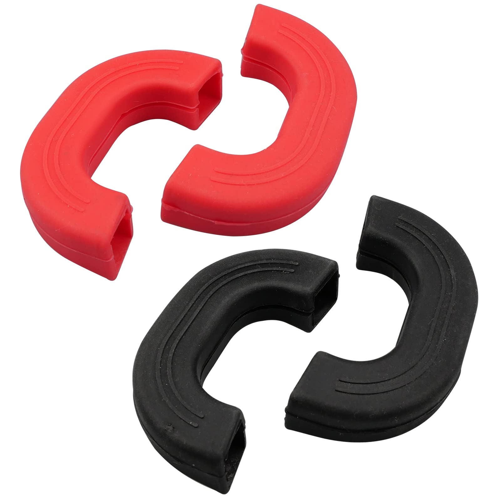 4-Piece Silicone Pot Handle Holders - Heat Resistant Kitchen Grip for Pots, Pans, Woks & Bakeware (Red & Black) - Perfect for Cooking, Baking & Serving Hot Dishes Safely
