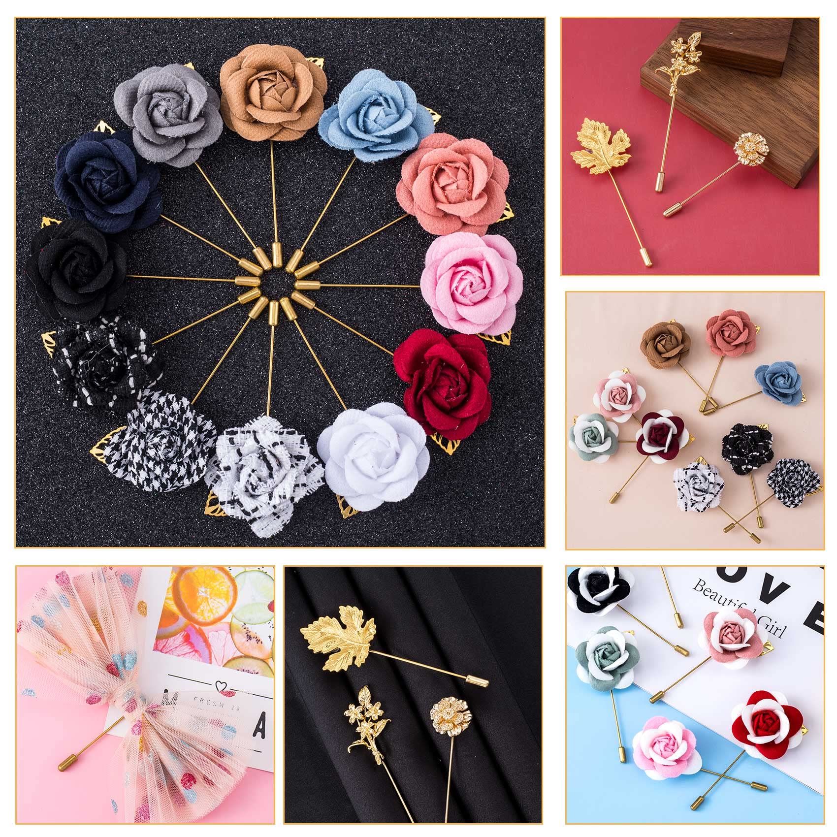 90pcs Boutonniere Pins with Cap, 1.77 Inch Copper Stick Pins for Wedding Bouquets, Corsages, Jewelry Making - Antique Gold Eye Pins with Clutches (4.5cm) - Perfect for DIY Crafts, Floral Arrangements & Bridal Accessories
