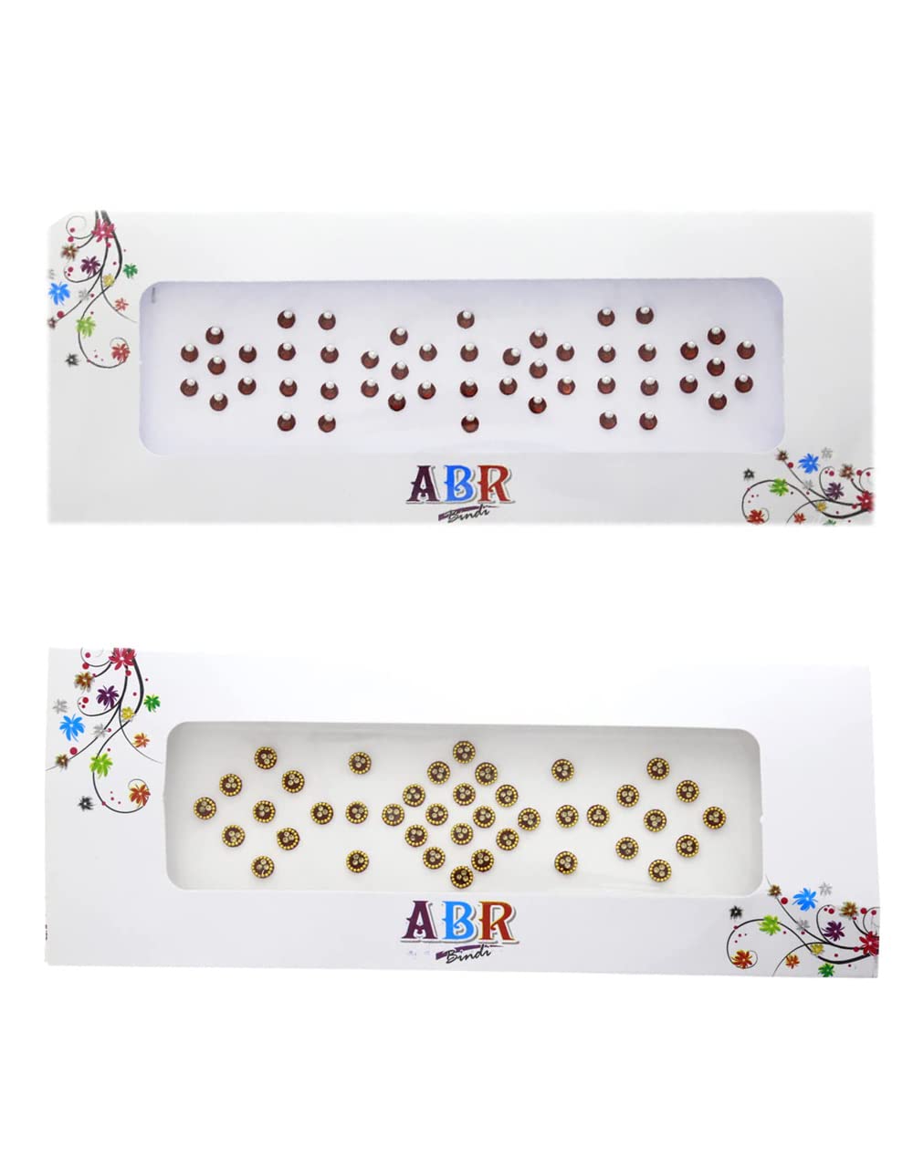 Anuradha Art Round Red Stone Bindi for Women & Girls | Stylish Tikali Bindi Packets | Daily Wear Bindis Combo | Perfect for Festivals, Weddings & Traditional Outfits