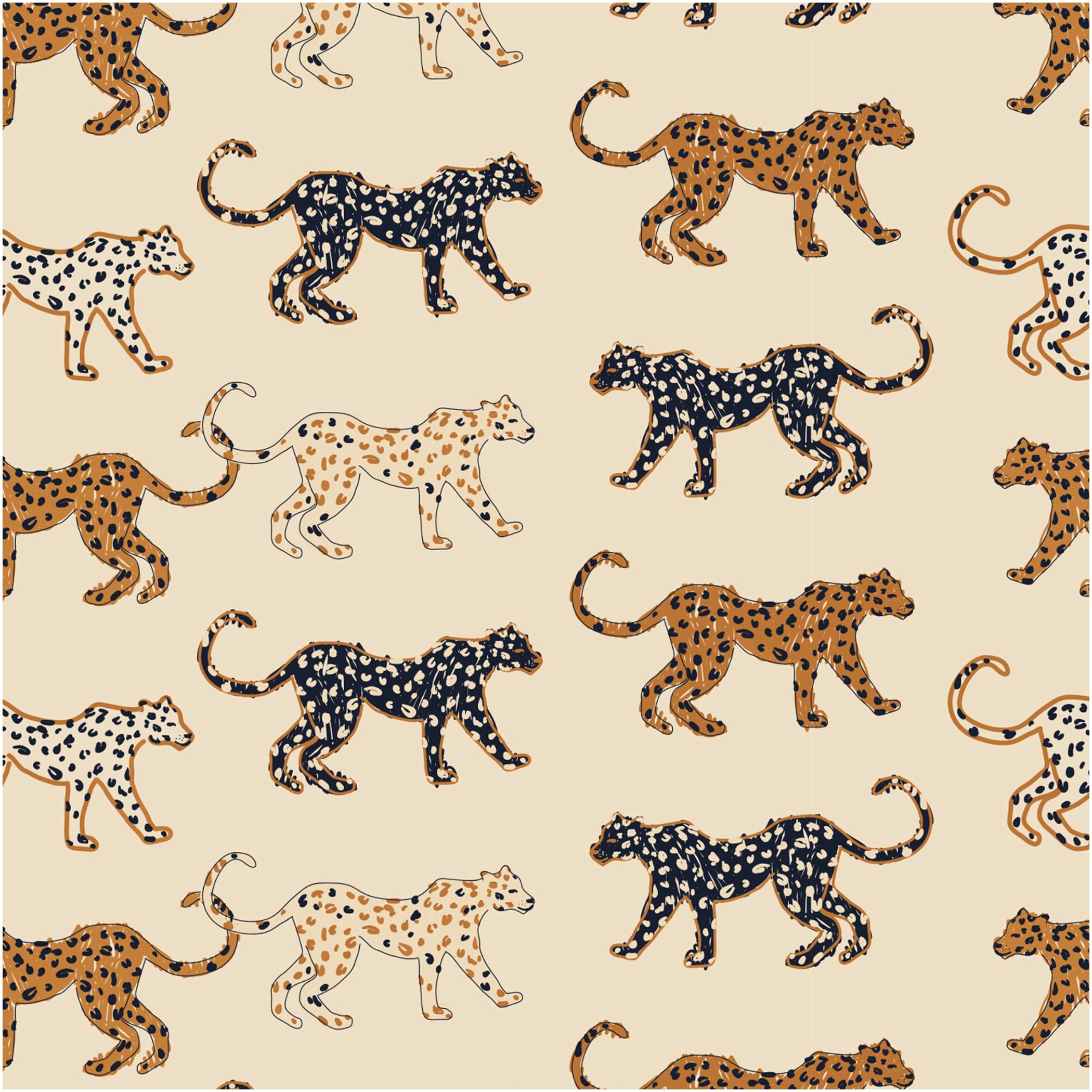 UniGoos Beige Leopard Peel and Stick Wallpaper - Retro Animal Print Self-Adhesive Contact Paper for Shelves, Countertops & Bedroom Decor (17.7