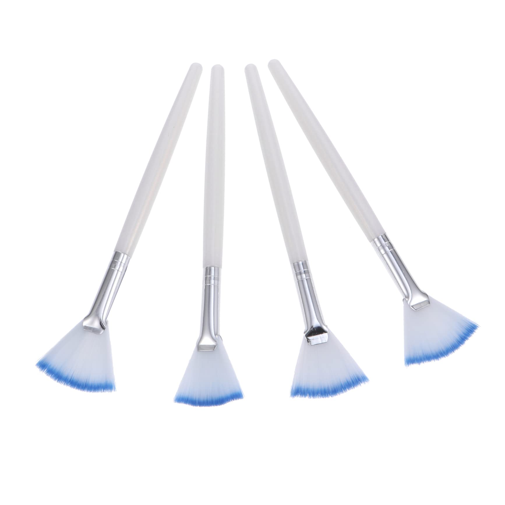 Beavorty 4pcs Professional Makeup Brush Set - Body Foundation Brush, Spatula Tool, Fan Brush & Mud Applicator for Flawless Makeup Application | Perfect for Creams, Lotions & Beauty Butter (Blue) | Ideal for Salon, Home Use & Travel Makeup Kit