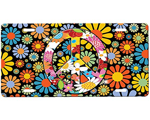 Custom Peace Sign Front License Plate - Personalized Design for Cars, Trucks & SUVs | Perfect for Hippie, Vintage & Boho Style Vehicles