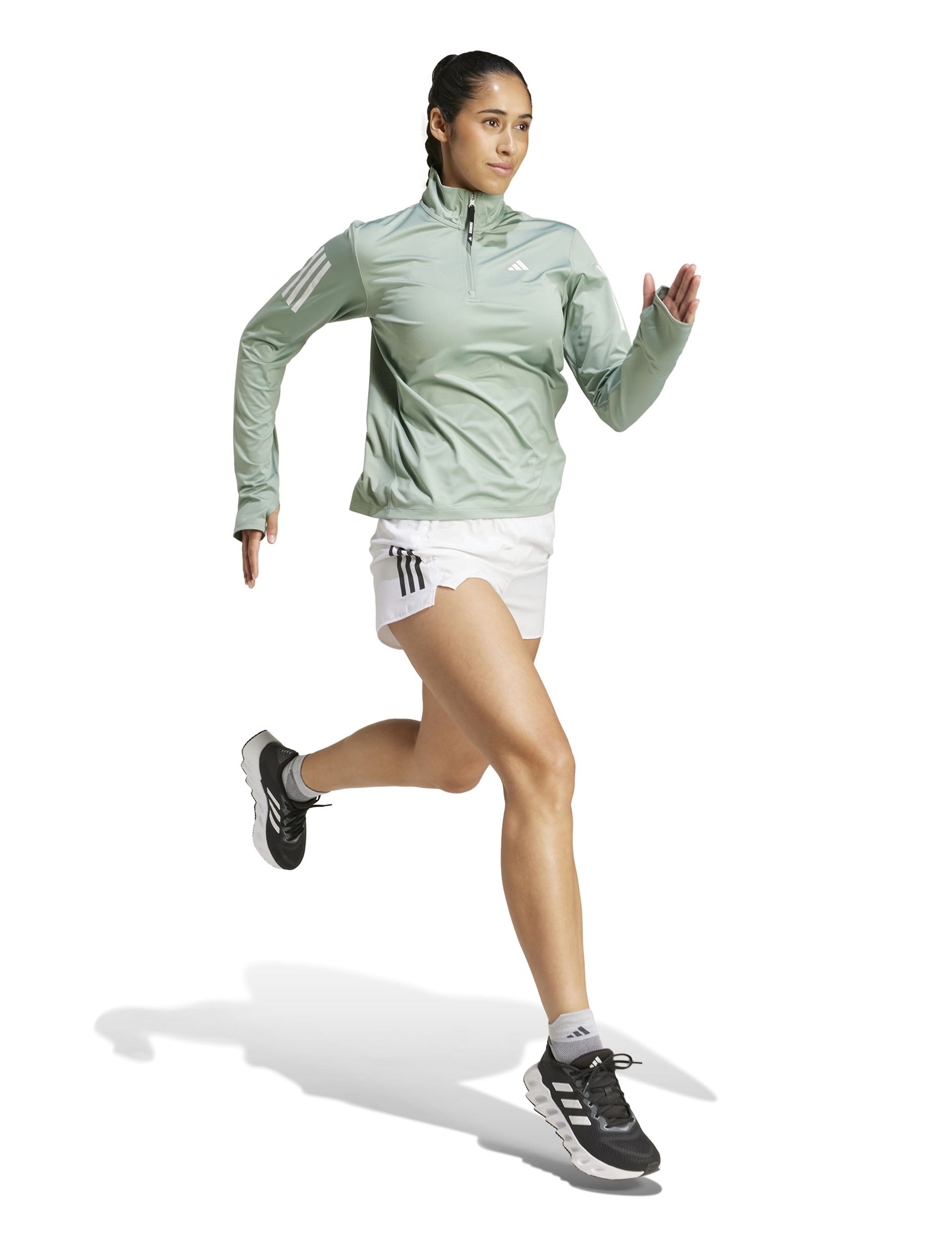 Own the Run Half Zip Jacket - Silver Green | Lightweight Running Jacket for Women & Men | Perfect for Jogging, Hiking & Outdoor Activities