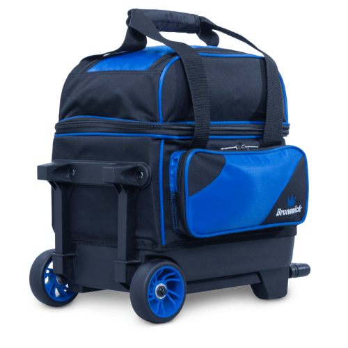 Brunswick Zone Single Roller Blue Bowling Bag - Durable & Lightweight for League Play & Practice | Perfect for Men, Women & Youth Bowlers | Fits Bowling Shoes & Accessories
