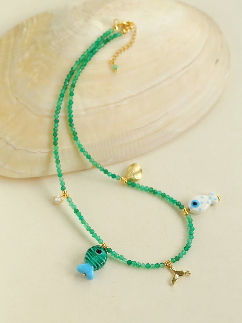 Jelly Fishy Necklace - Fun Summer Jewelry for Women | Beach Party, Vacation & Boho Style Accessory