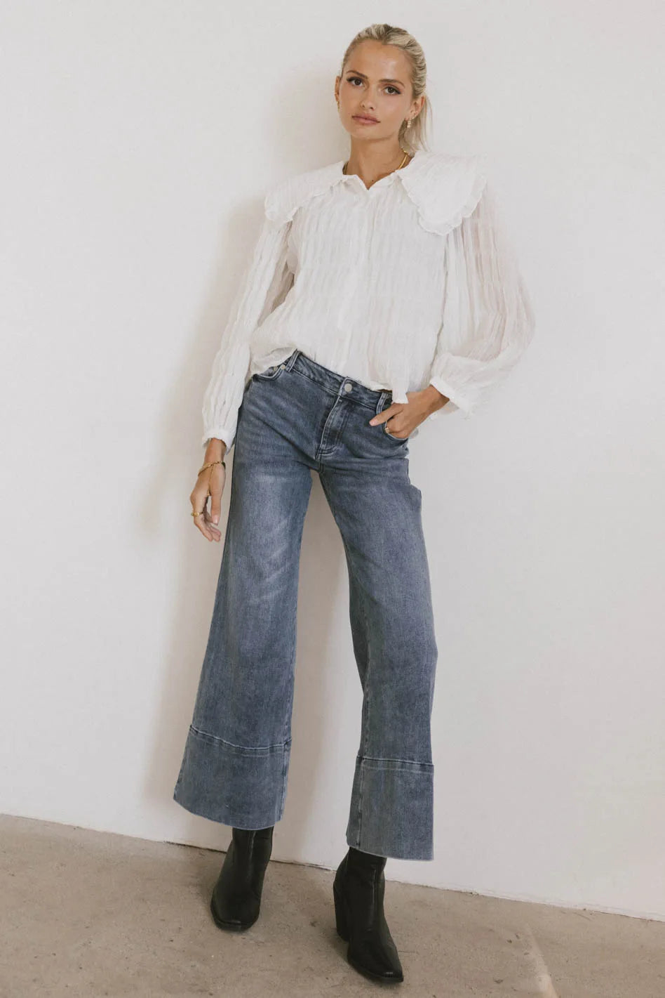 Hala Wide Leg Jeans for Women - High Waisted Stretch Denim Pants - Comfortable & Trendy (Final Sale) | Perfect for Casual Outfits, Office Wear & Night Out