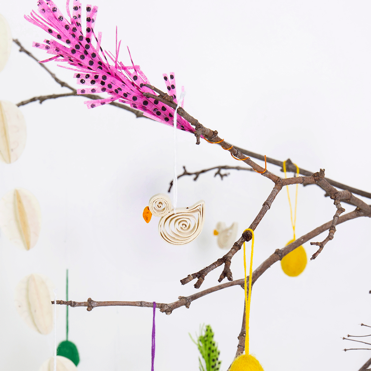 Set of 10 Handmade Quilled Paper Chicken Decorations in Gift Box - Unique AfroArt Home Decor for Wall Display, Table Centerpiece, and Party Favors
