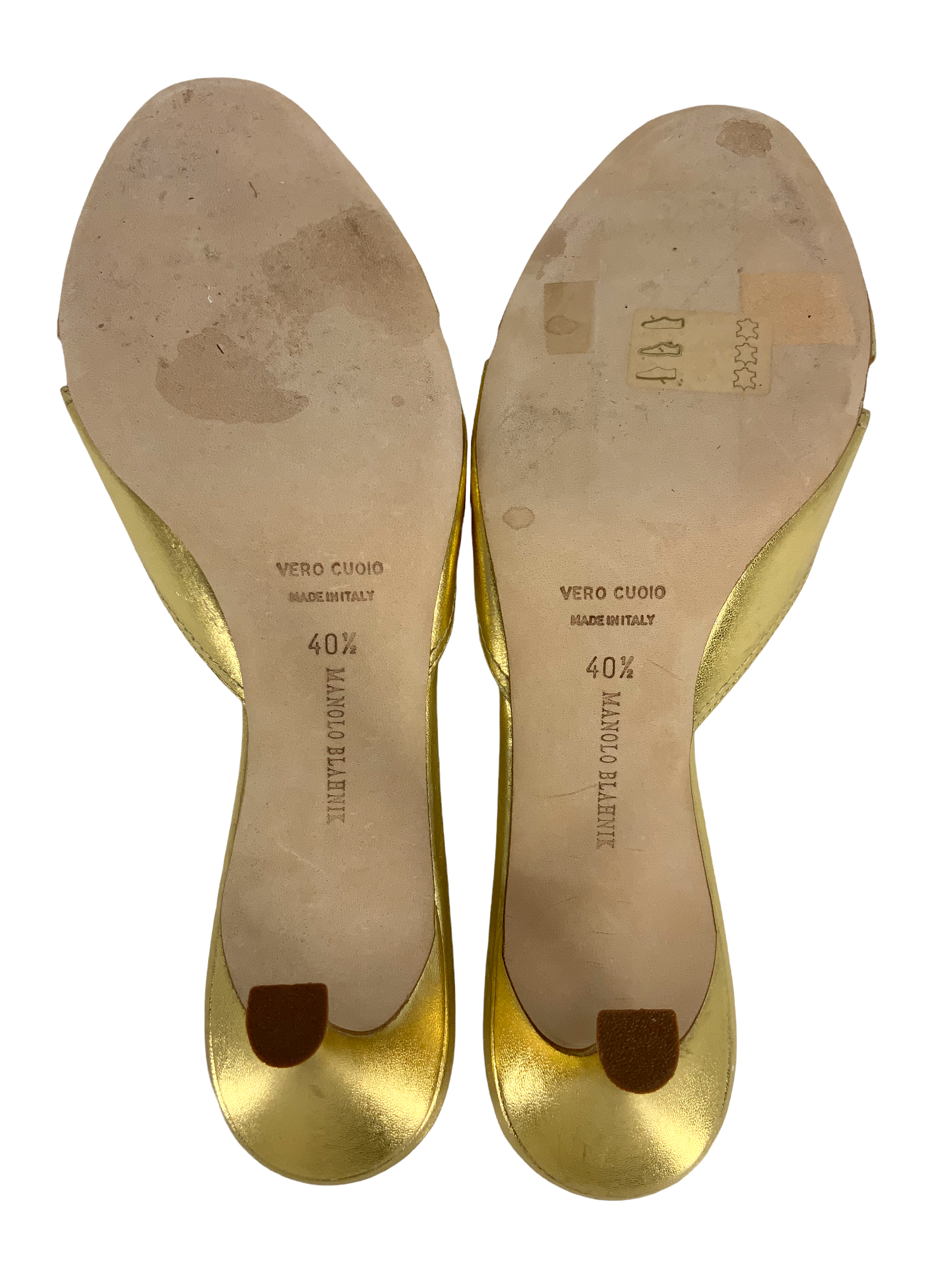 Manolo Blahnik Tailobo Leather Embellished Slide Sandals for Women Size 10.5 | Luxury Designer Summer Shoes | Perfect for Beach, Vacation & Evening Parties