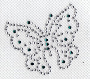 Hot Fix Rhinestone Iron-On Transfer - Clear & Emerald AB Crystal for DIY Clothing, Costumes, and Fashion Accessories