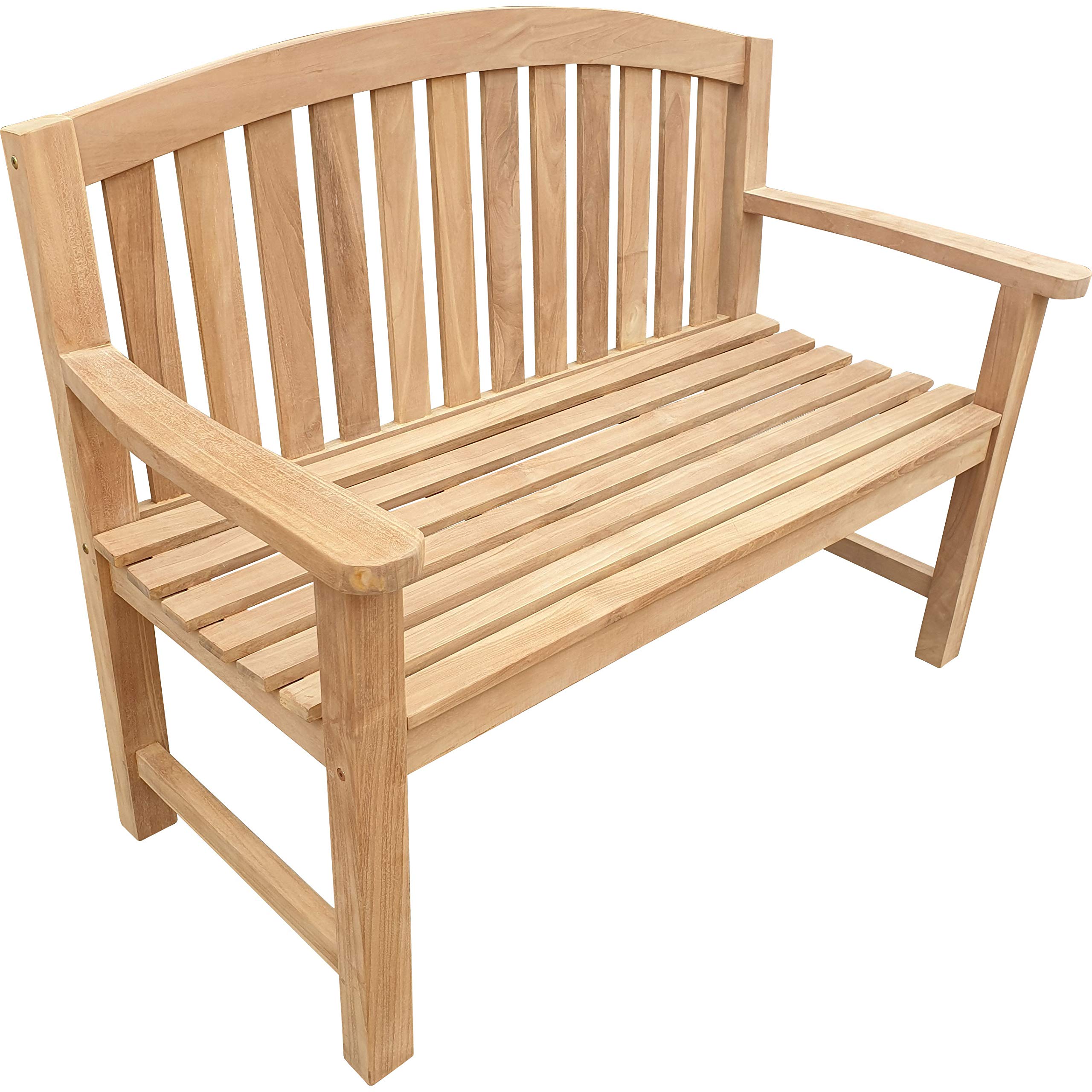 Premium 4-Foot Solid Teak Outdoor Patio Bench - Seven Seas Teak San Jose - Weather-Resistant Garden Seating for Backyard, Poolside & Patio Decor