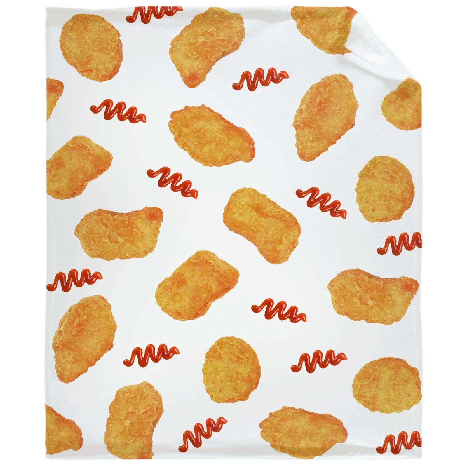 Soft Flannel Fleece Velvet Plush Chicken Nuggets Throw Blanket - 90
