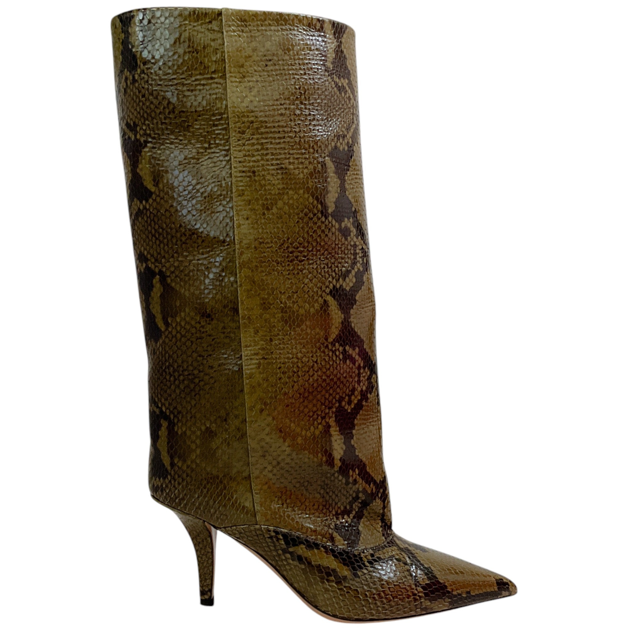 Paris Texas Jungle Green Printed Python Ines Boots - Stylish Western Ankle Boots for Women | Perfect for Cowgirl Fashion, Country Music Festivals & Night Out