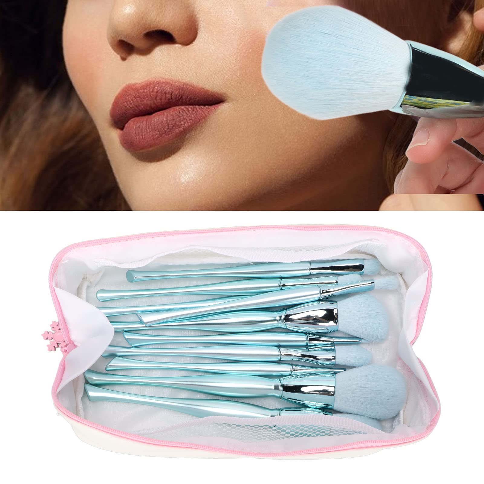 EXCLUZO Professional 10-Piece Makeup Brush Set - Soft Blush Brush, Foundation, Eyeshadow & Powder Brushes for Flawless Daily Makeup | Perfect for Home, Travel & Professional Makeup Artists