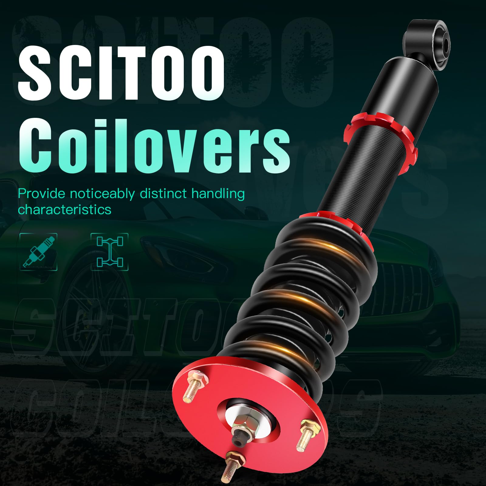 SCITOO Coilover Suspension Kit - Full Set Shocks & Struts Assembly for 2001-2005 Lexus IS300 - Performance Upgrade for Smooth Ride & Better Handling