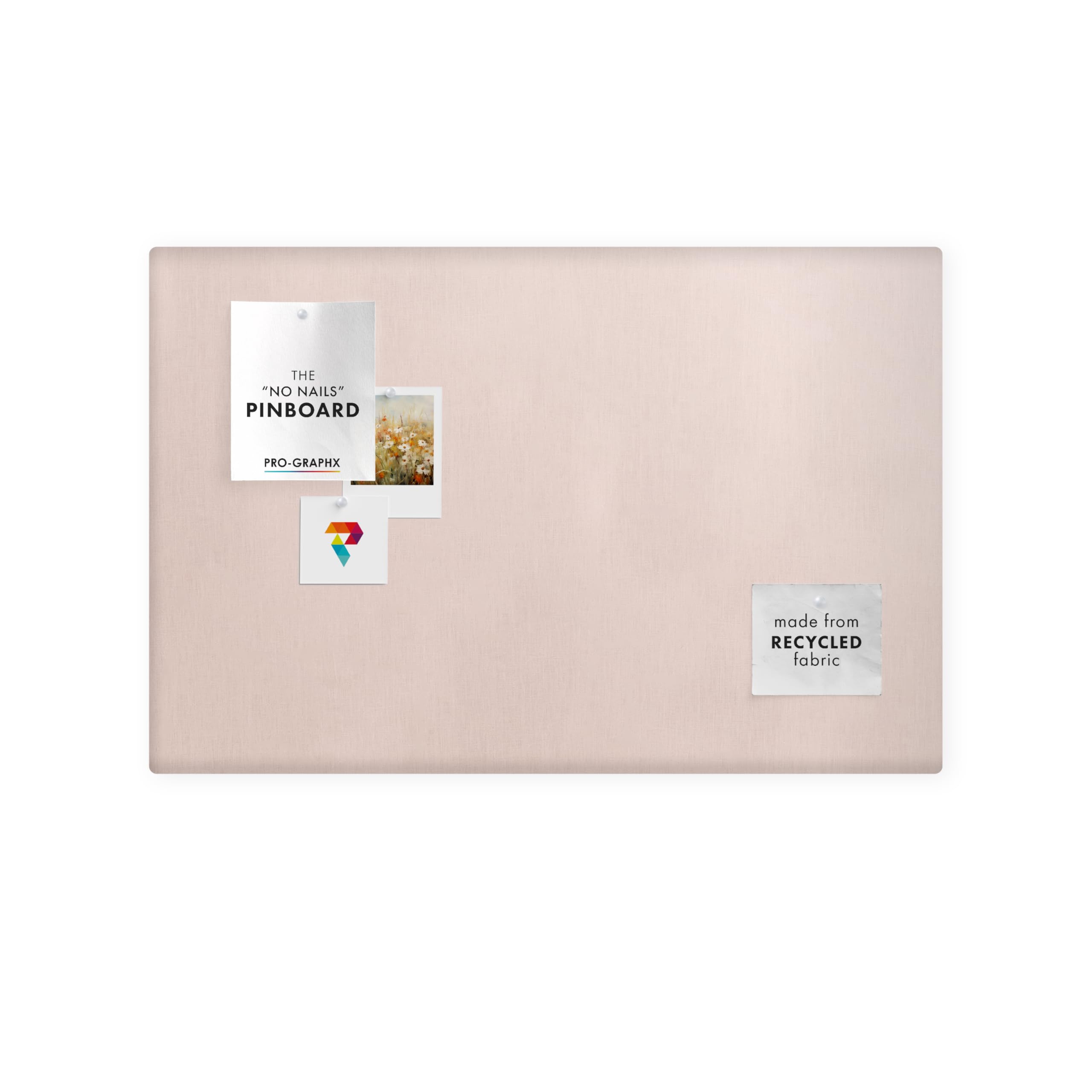 Fabric Bulletin Board Pinboard for Walls - Thick & Stylish Frameless Notice Board for Office, Home, School - Easy to Install Corkboard for Memos, Photos & Decor (Rose, 24