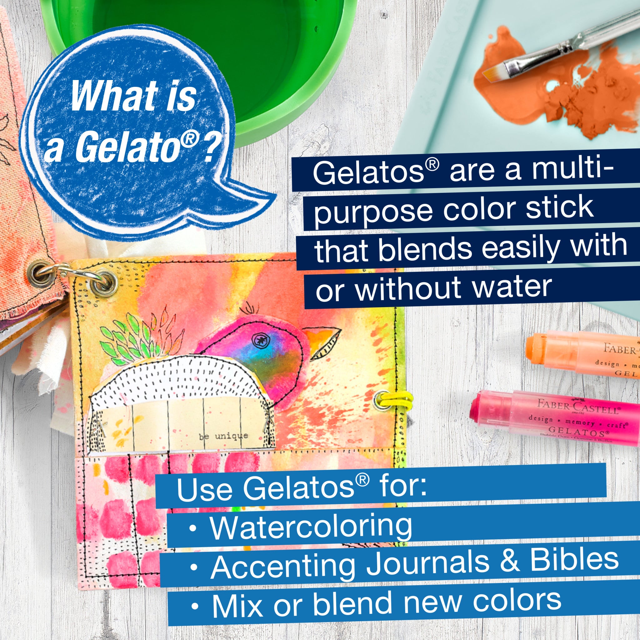 15-Piece Gelatos Brights Art Set #770169 - Perfect for Drawing, Painting & Mixed Media Art Projects