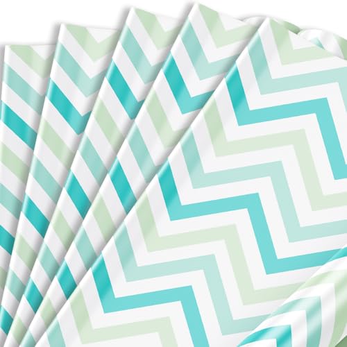 Blue and White Gift Wrap Paper