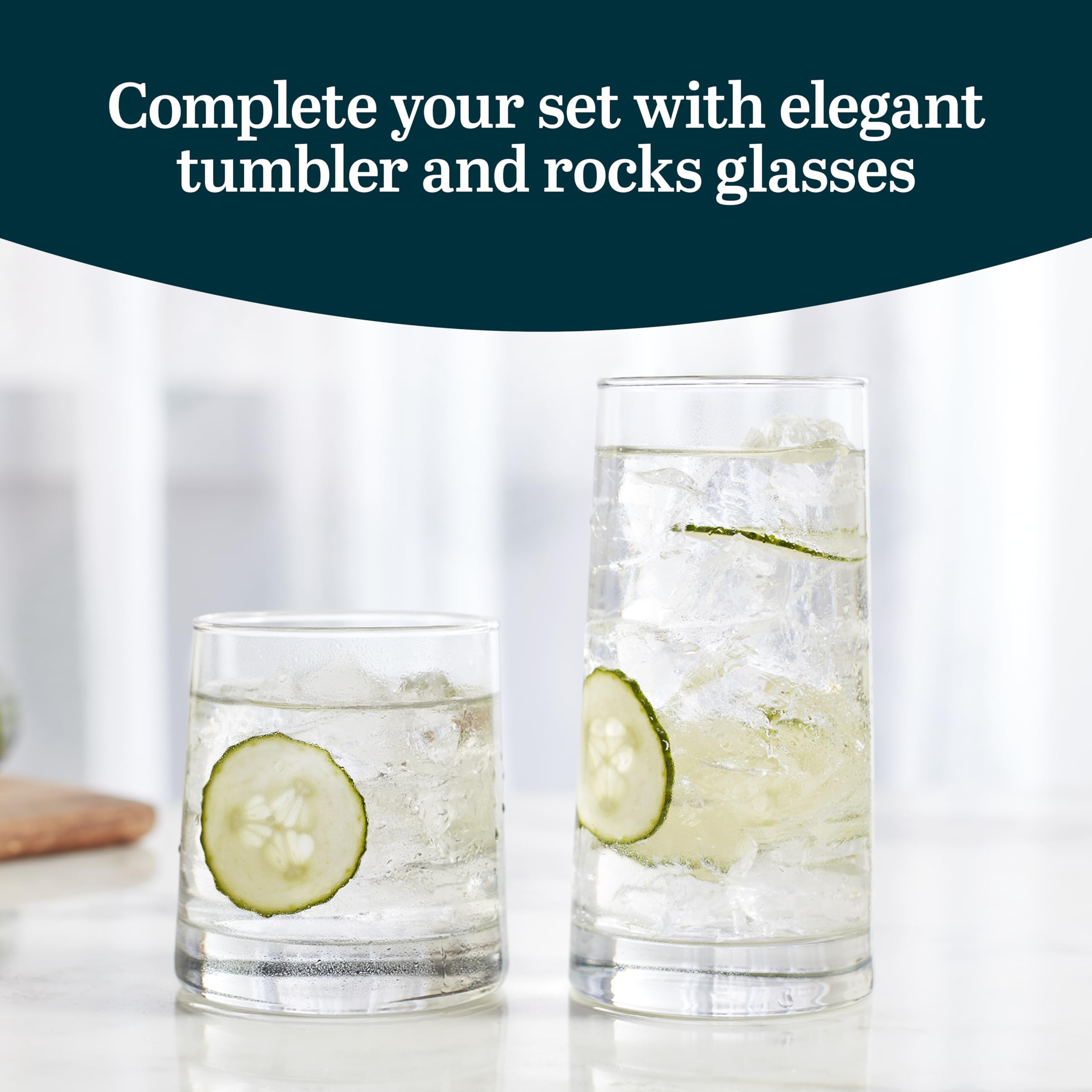 Libbey Cabos 16-Piece Tumbler and Rocks Glass Set - Durable Drinkware for Cocktails, Whiskey & Iced Beverages - Perfect for Home Bars, Parties & Everyday Use