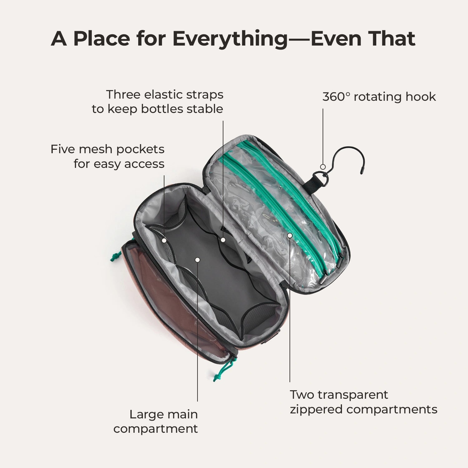 Blast 4.5L Hanging Toiletry Bag for Travel - Waterproof Cosmetic Organizer with Multiple Pockets for Bathroom Essentials | Perfect for Camping, Gym & Business Trips