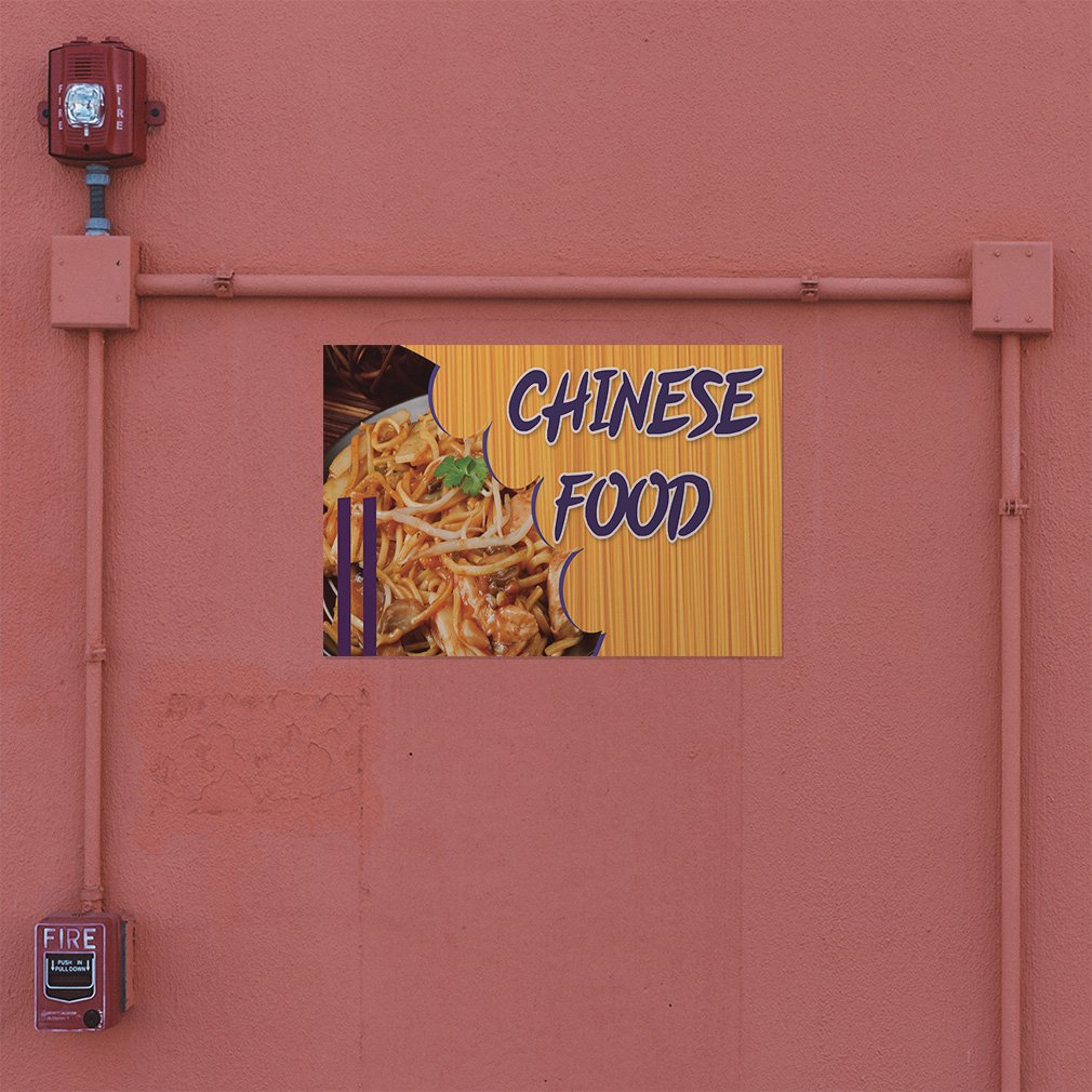 Chinese Food Decal Stickers - 20x14 Inches Vinyl Safety Sign Labels for Restaurants, Outdoor Advertising & Industrial Use - Waterproof, Durable for Indoor/Outdoor Applications