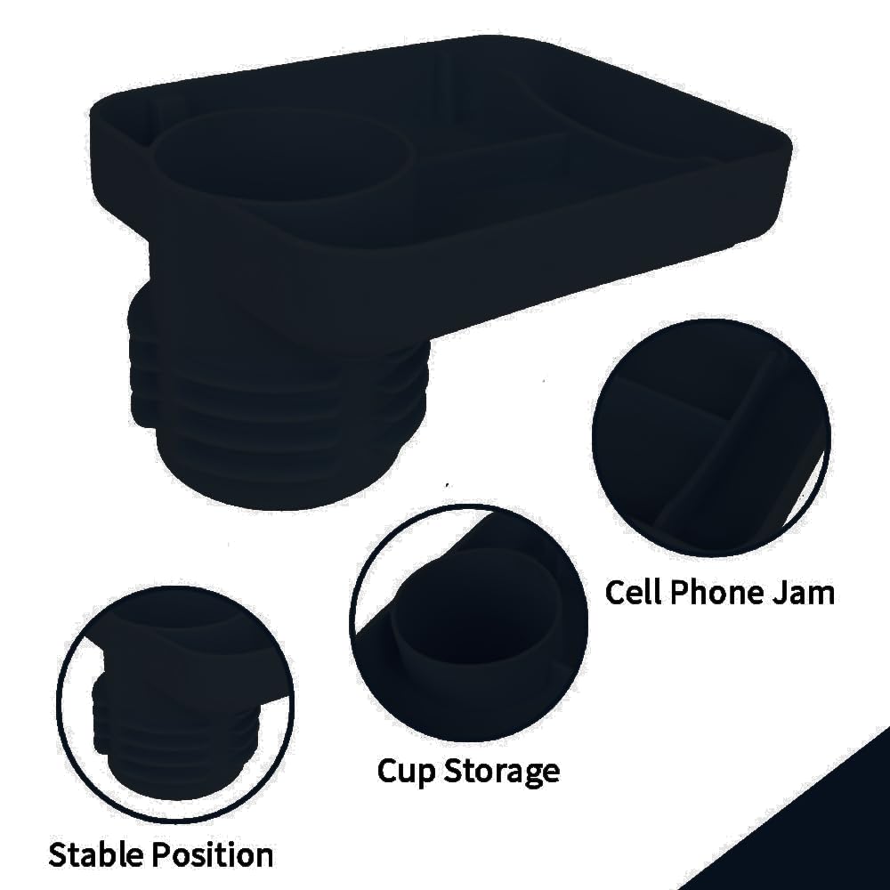 **Portable Car Seat Tray for Kids - Snack & Travel Organizer with Cup Holder - Toddler Food Tray for Road Trips & Airplane Travel - Black**