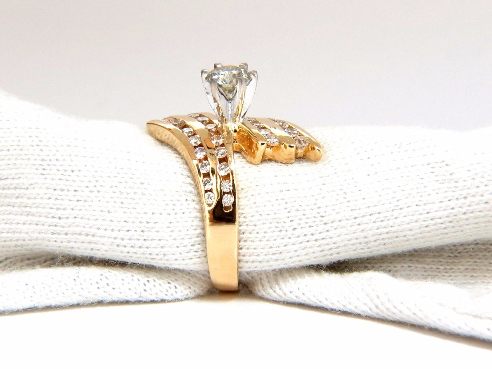 1.08ct Diamond Channel Bypass Cocktail Ring in 14K Gold - Elegant Statement Jewelry for Parties, Weddings & Special Occasions