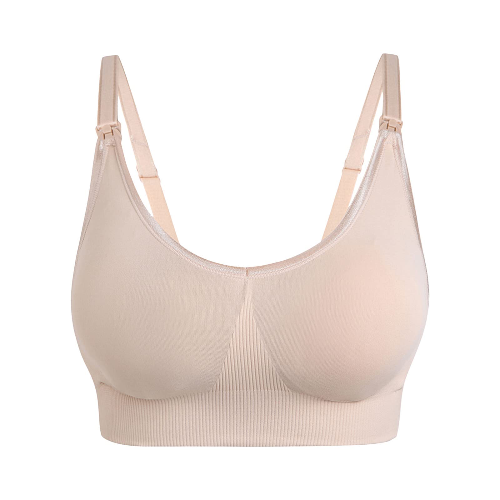 Wire-Free Nursing Bras for Women - Soft Ribbed Knit Longline Bralette Maternity Bra for Breastfeeding | Comfortable Postpartum & Pregnancy Underwear - Perfect for Daily Wear, Night Nursing and Skin-to-Skin Bonding