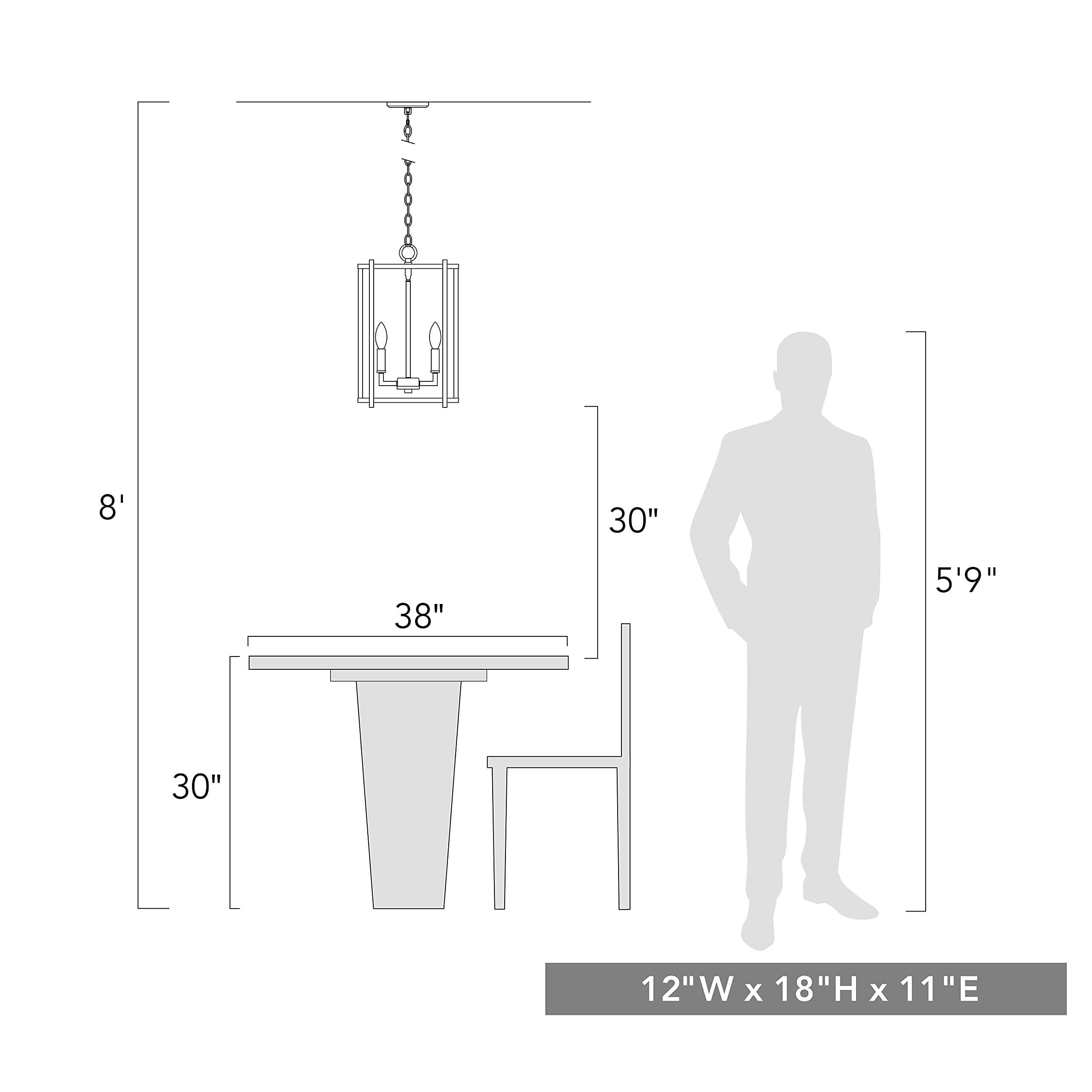 Tribeca 4-Light Black Outdoor Pendant Light with Clear Glass Shades - UV Resistant for Patio, Porch & Garden Lighting