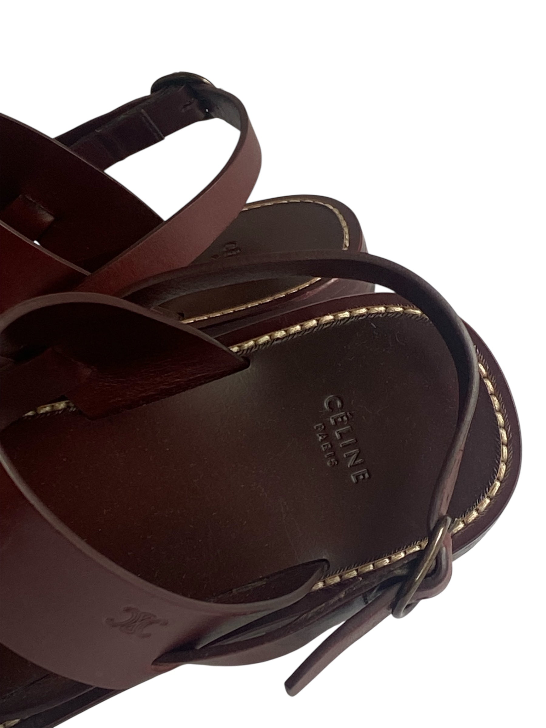 Celine Brown Leather Lerins Sandals Size 40 - Women's Luxury Designer Slide Sandals for Summer, Beach & Vacation Outfits