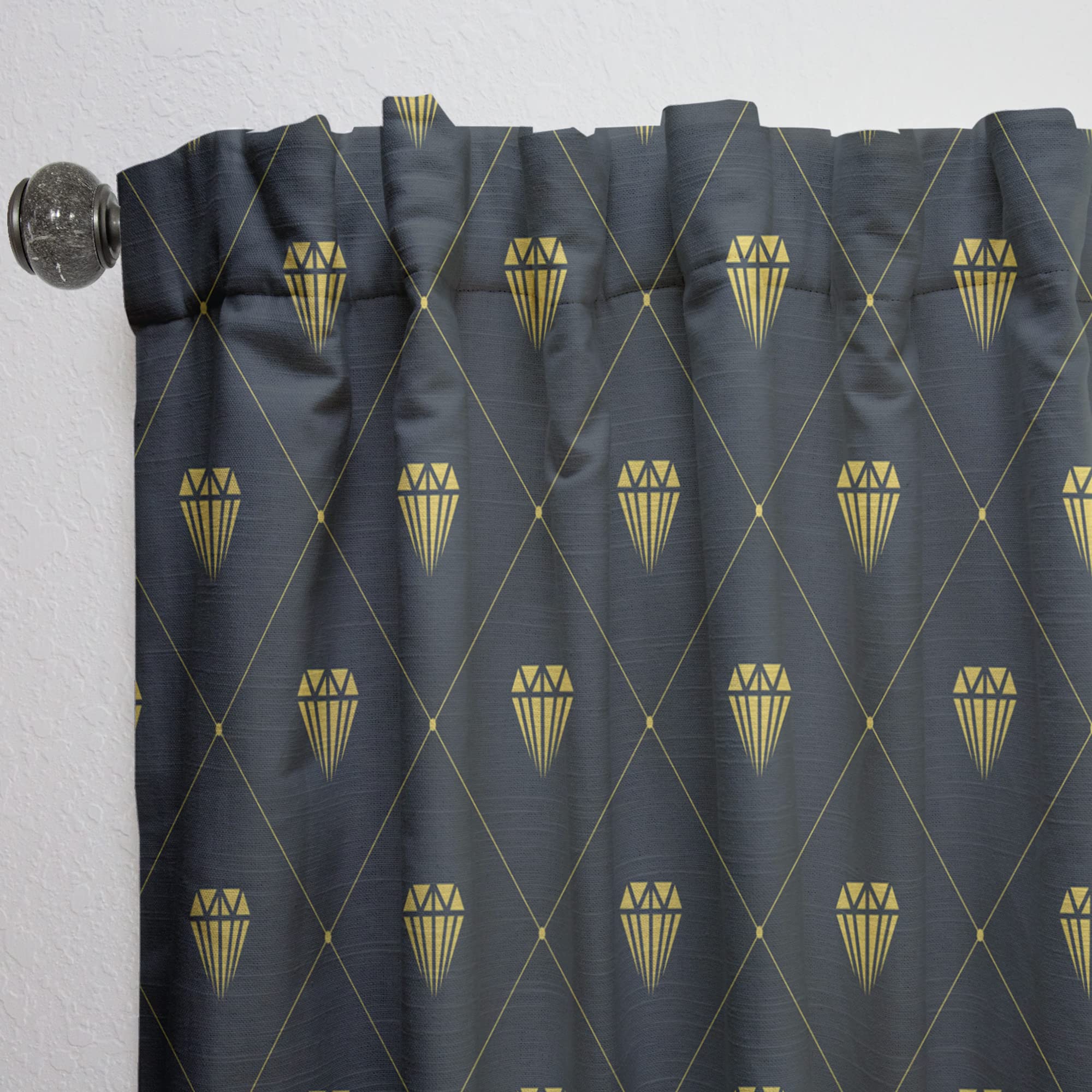 Golden Heart Design Thermal Insulated Curtains - Single Panel 52x120 Inches - Elegant Bedroom & Living Room Drapes for Home Decor | Perfect for Temperature Control & Light Blocking