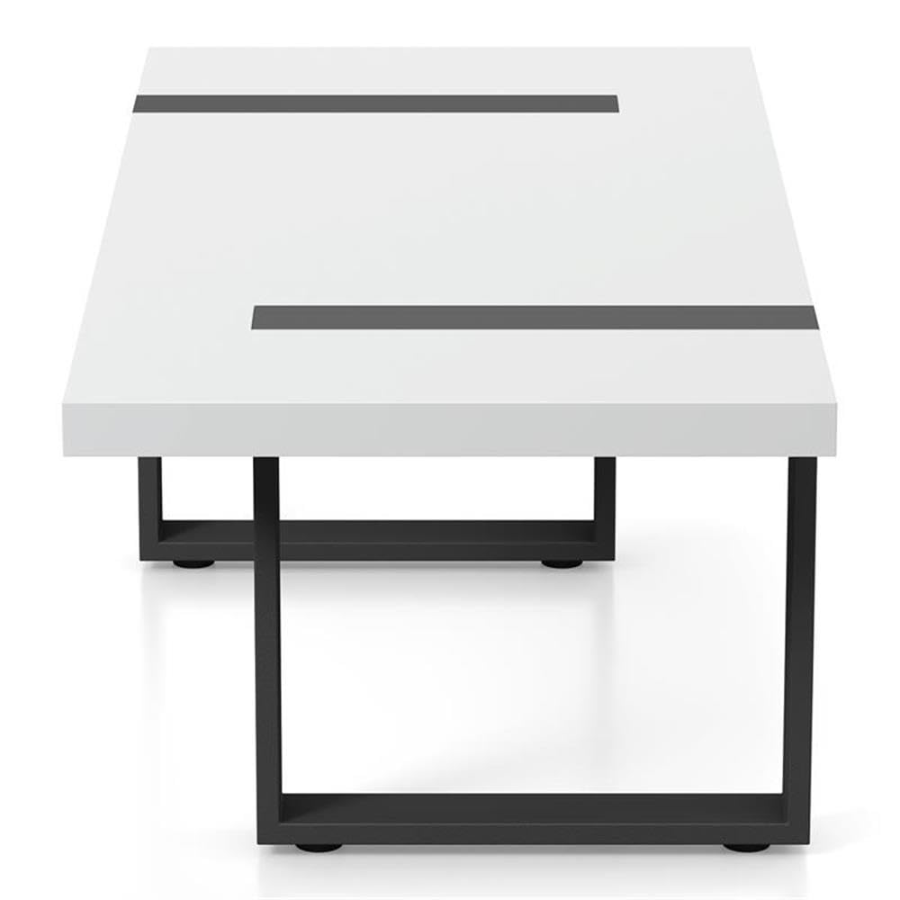 Furniture of America Aryala Modern Metal Coffee Table - Black & White Contemporary End Table for Living Room, Lounge & Office Decor