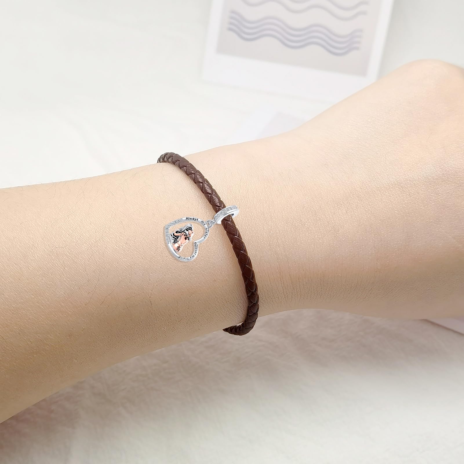 Mom Baby Footprint Grandma Best Friend Charm Crystal Bead for Pandora Bracelet - Perfect Gift for Mother's Day, Birthdays & Anniversaries