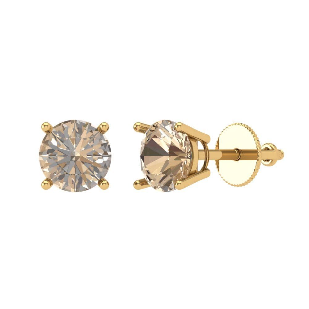 1.5ct Genuine Yellow Moissanite Stud Earrings in 14K Gold - Perfect for Weddings & Gifting