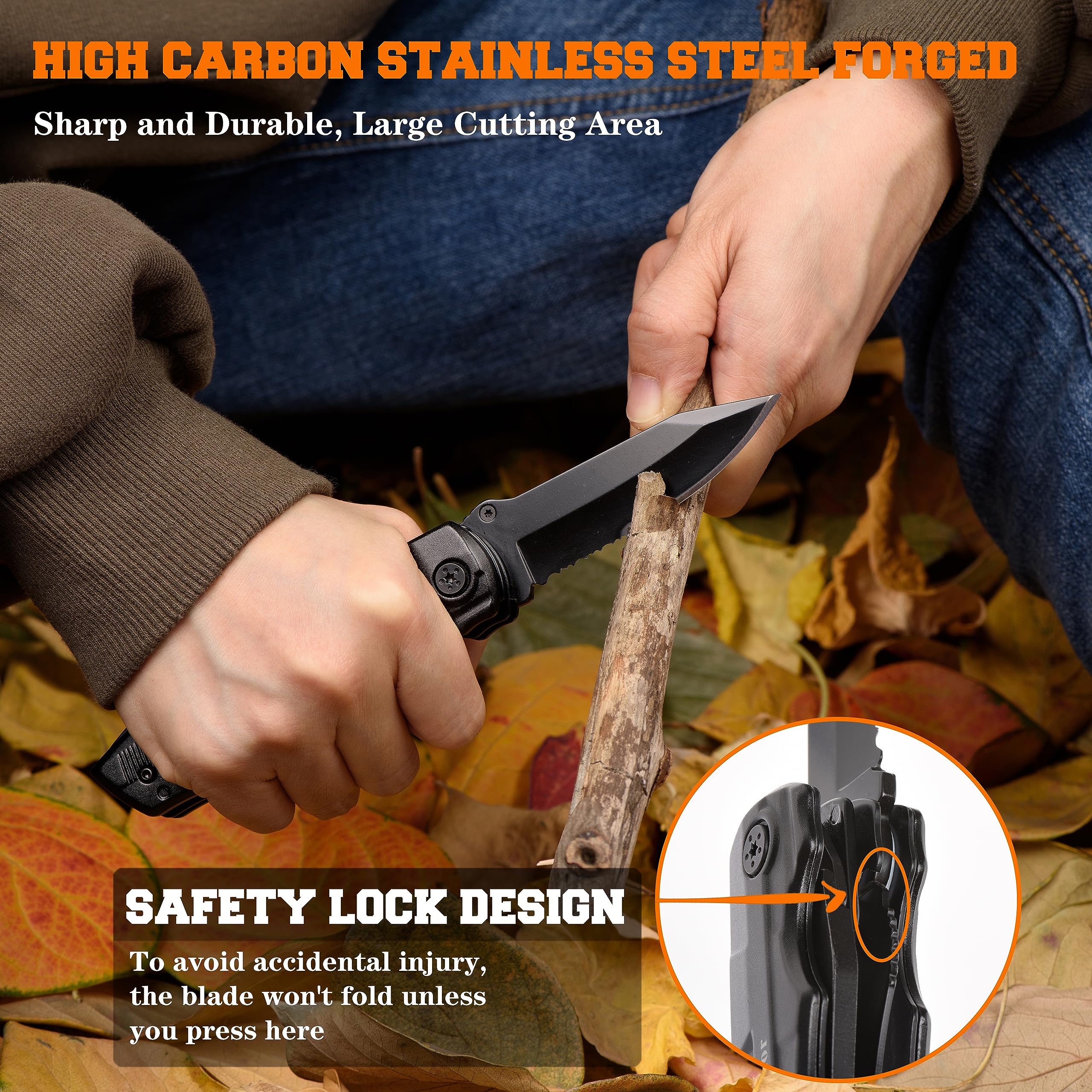 Men's Pocket Knife - Folding Knife for Hiking & Camping Gifts