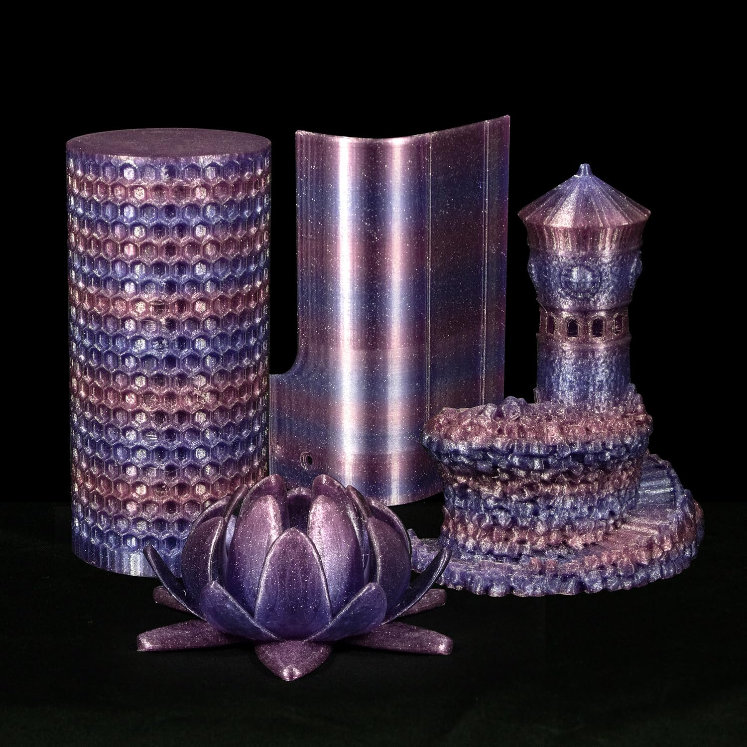 iSANMATE 3D Printer Filament 1KG/2.2lb - Clear PLA Multicolor Transparent Glitter Filament with Gradient Purple Blue Galactic Effect - Perfect for Cosplay Props, DIY Crafts, and Artistic 3D Printing Projects