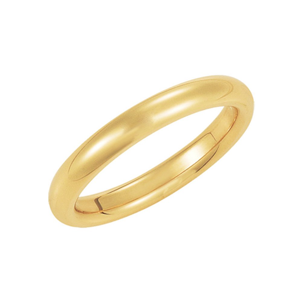 14k Yellow Gold 3mm Domed Comfort Fit Wedding Band - The Black Bow - Perfect for Engagement, Anniversary & Everyday Elegance