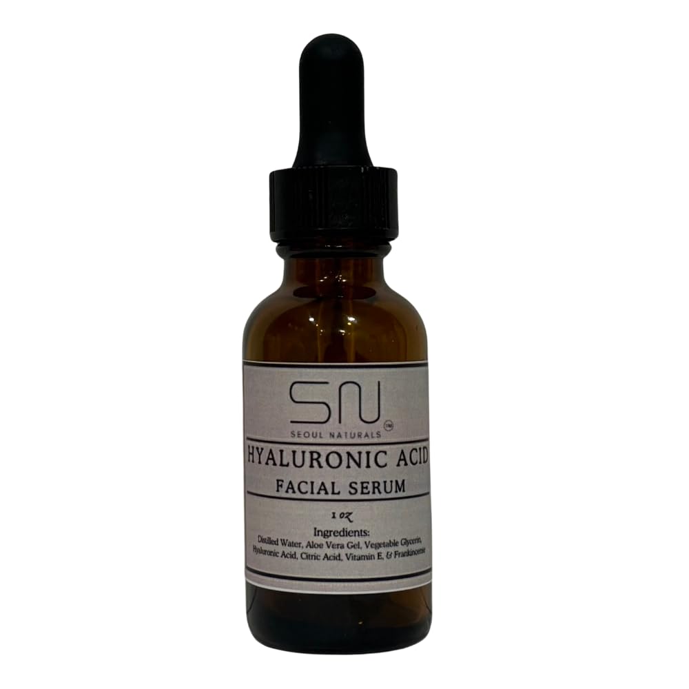 Seoul Naturals Hyaluronic Acid Facial Serum 1oz - Hydrating Anti-Aging Face Serum with Aloe Vera & Vitamin E - Perfect for Dry Skin & Daily Skincare Routine