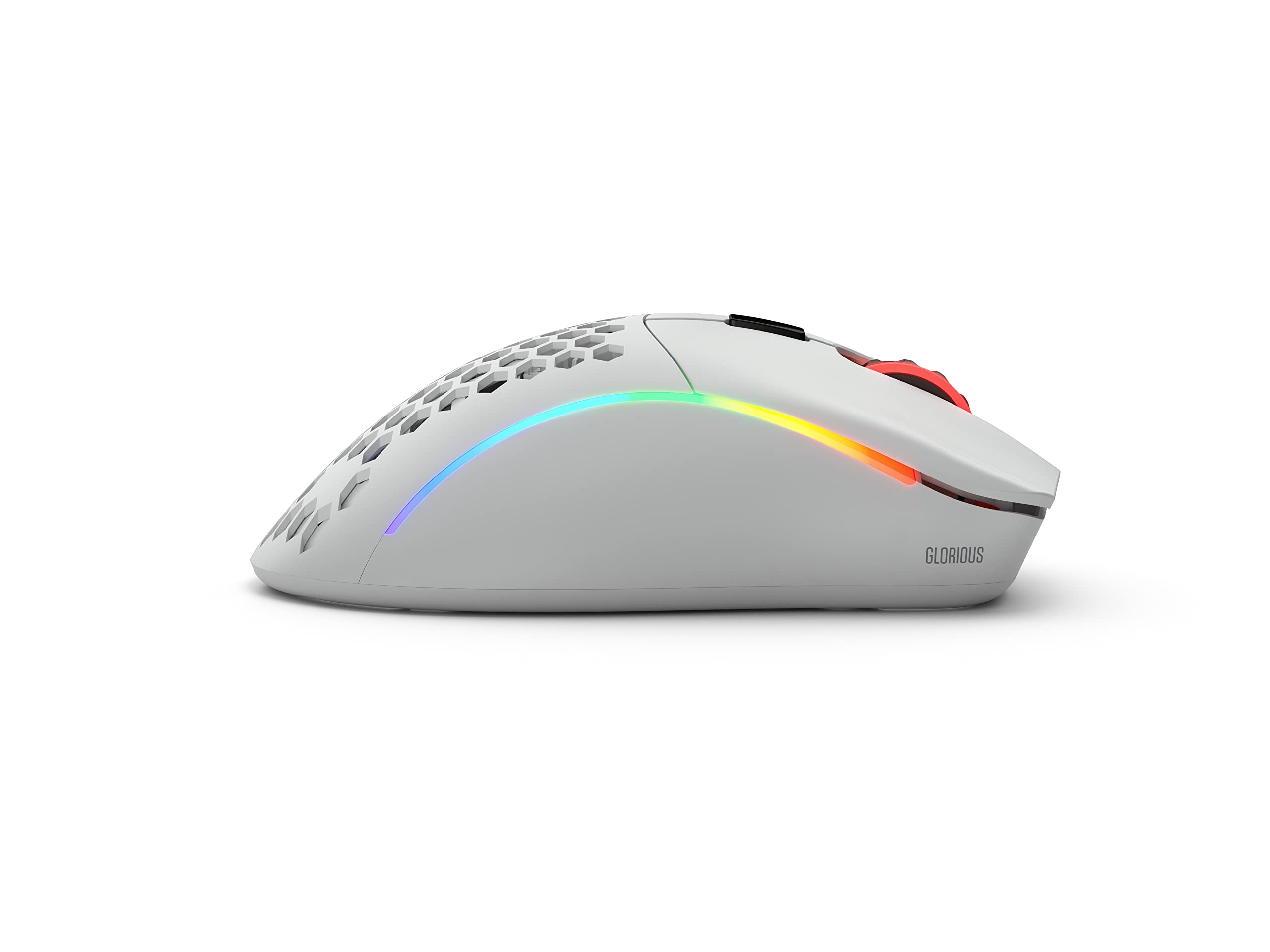 Glorious Model D Wireless Gaming Mouse - 69g Ultra Lightweight, Ergonomic RGB Gaming Mouse with Matte White Finish (Renewed) - Perfect for FPS, MOBA & Esports Gaming