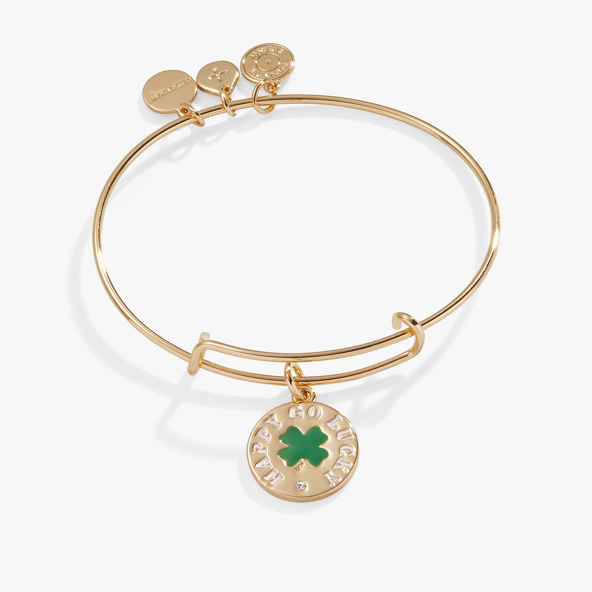Happy Go Lucky Charm Bangle Bracelet - Sterling Silver Adjustable Cuff for Women | Perfect for Everyday Wear, Gifts & Special Occasions