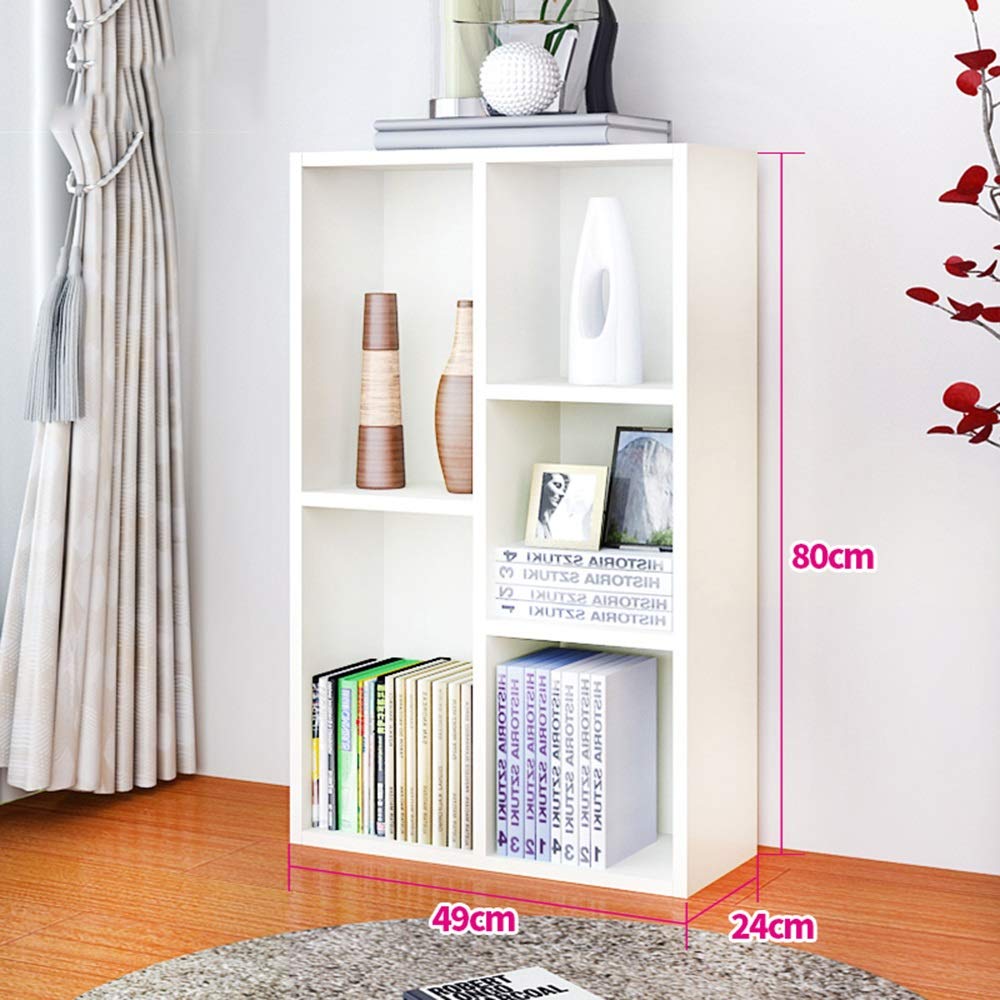 Xiaomei 5-Tier Wooden Bookshelf - Modern Floor-Standing Bookcase for Living Room, Bedroom & Office - Stylish White Storage Shelf for Books, Decor & Organizing