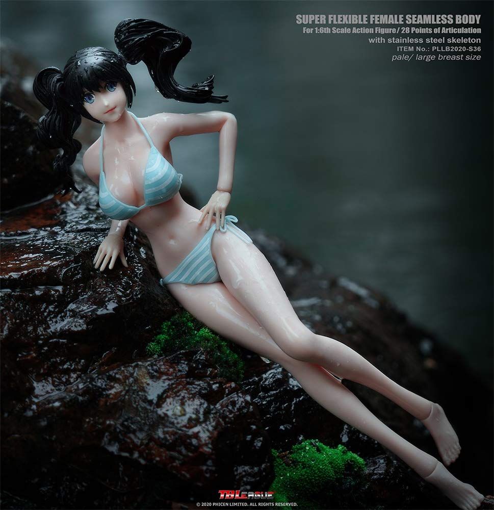 HiPlay TBLeague 1:6 Scale Seamless Anime Girl Action Figure - S36 Pale Skin with Head Sculpt | Realistic Large Bust Body | Perfect for Collectors, Photography & Diorama Displays