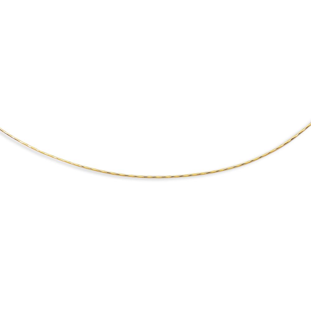 14K Gold 1.5mm Round Omega Necklace Chain with Screw Back Lock - Elegant & Secure Jewelry for Women, Perfect for Daily Wear, Gifts & Special Occasions