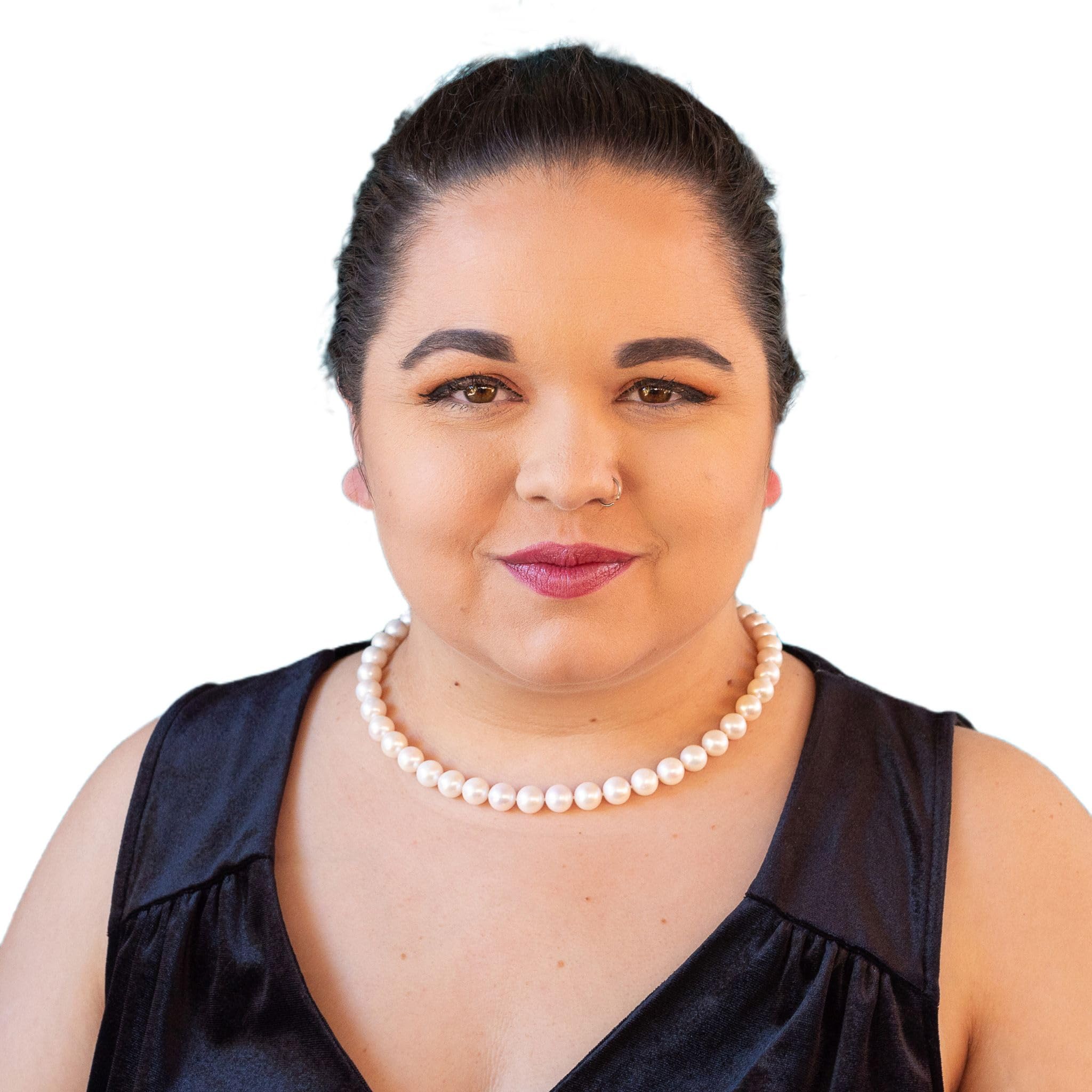 Real Pearl Necklace for Women - Freshwater Cultured Pearls, Sterling Silver for Wedding & Gifts
